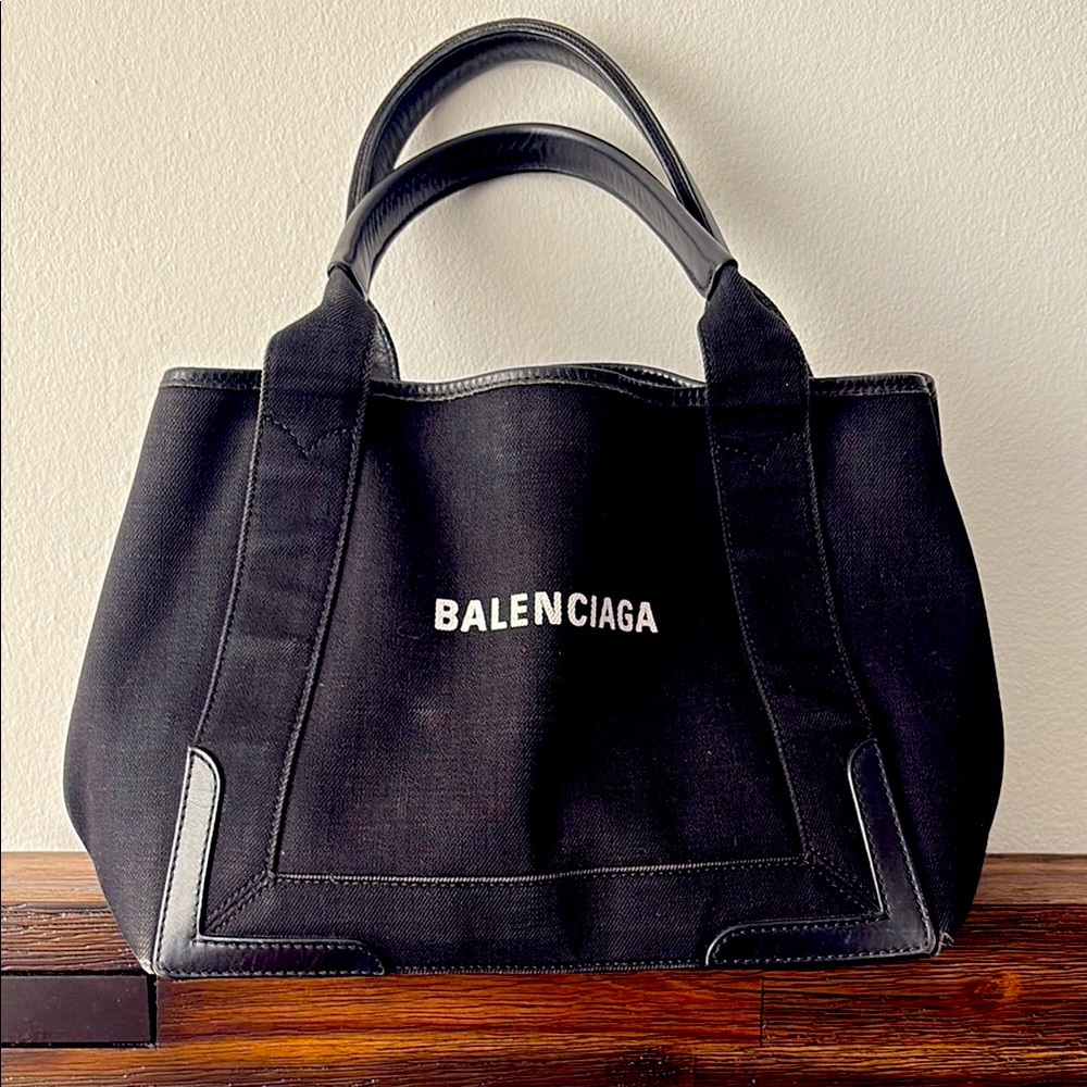 Balenciaga Black Canvas Tote Bag